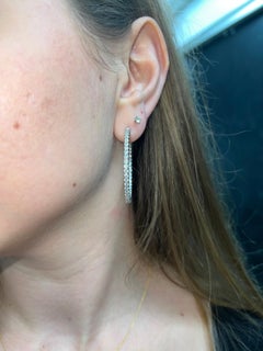5 Carat Inside-Out Diamond Hoops in 14k White Gold