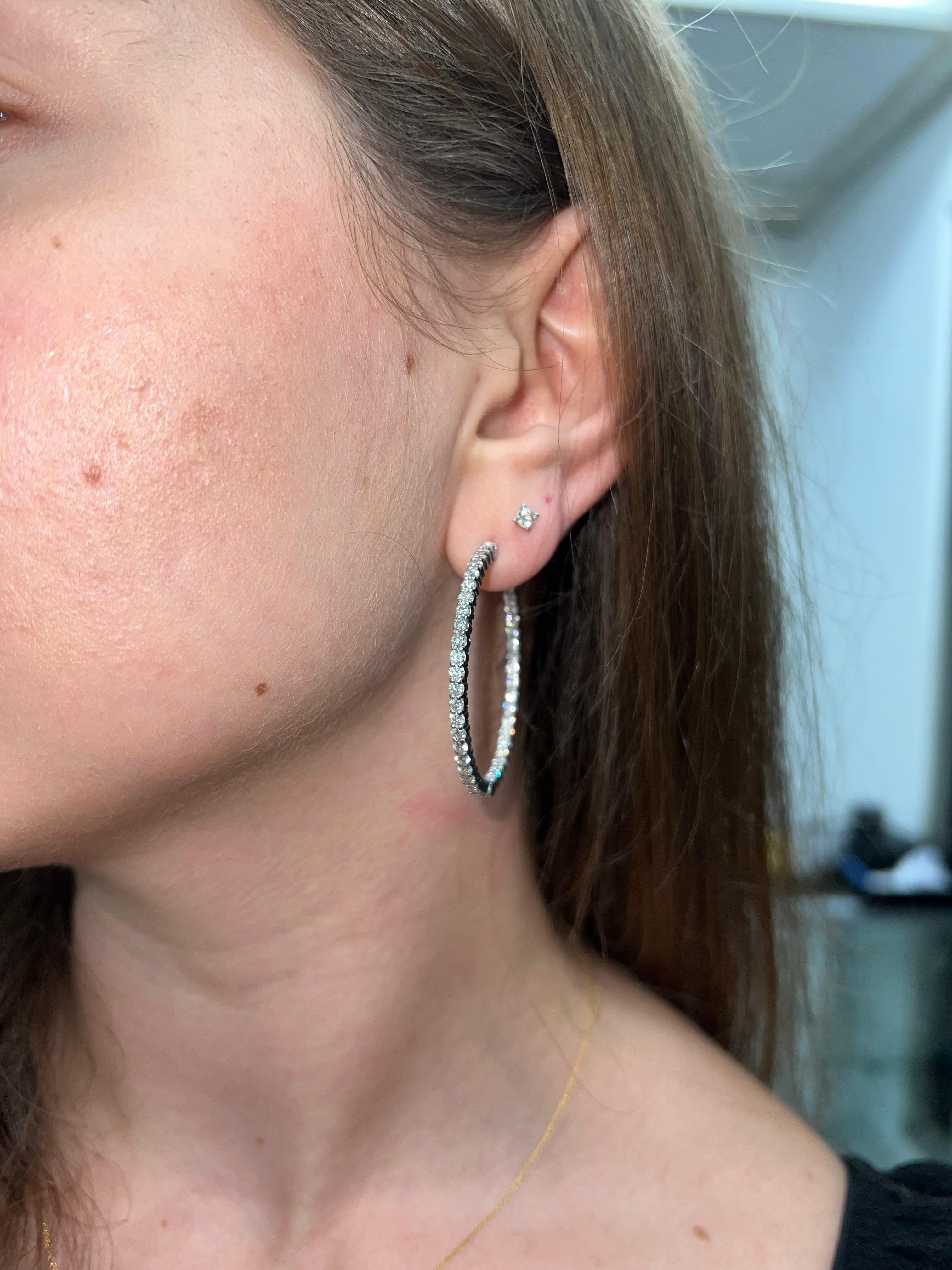 5 ct diamond hoop earrings