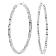 5 Carat Inside-Out Diamond Hoops in 14k White Gold