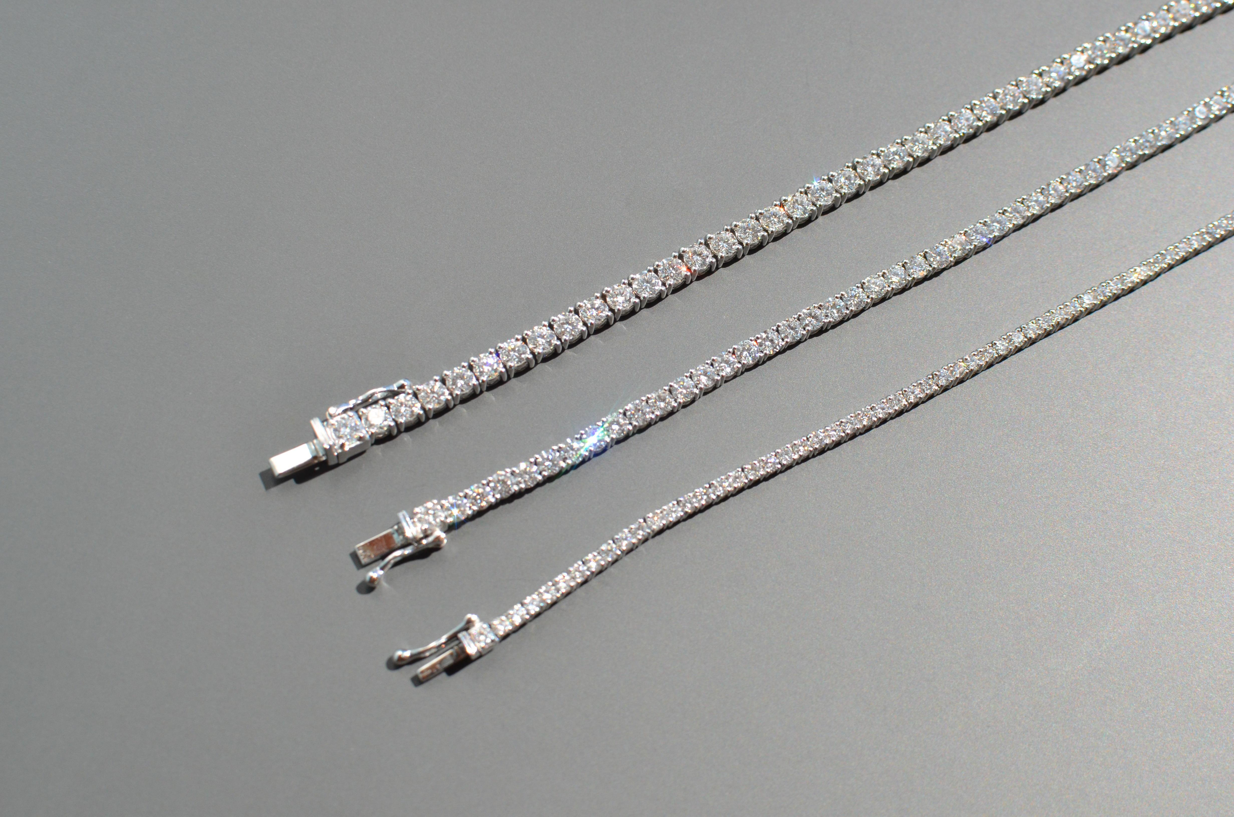 Women's or Men's 5 Carat Lab Grown Diamond Tennis Bracelet 14k White Gold E-F, VS1