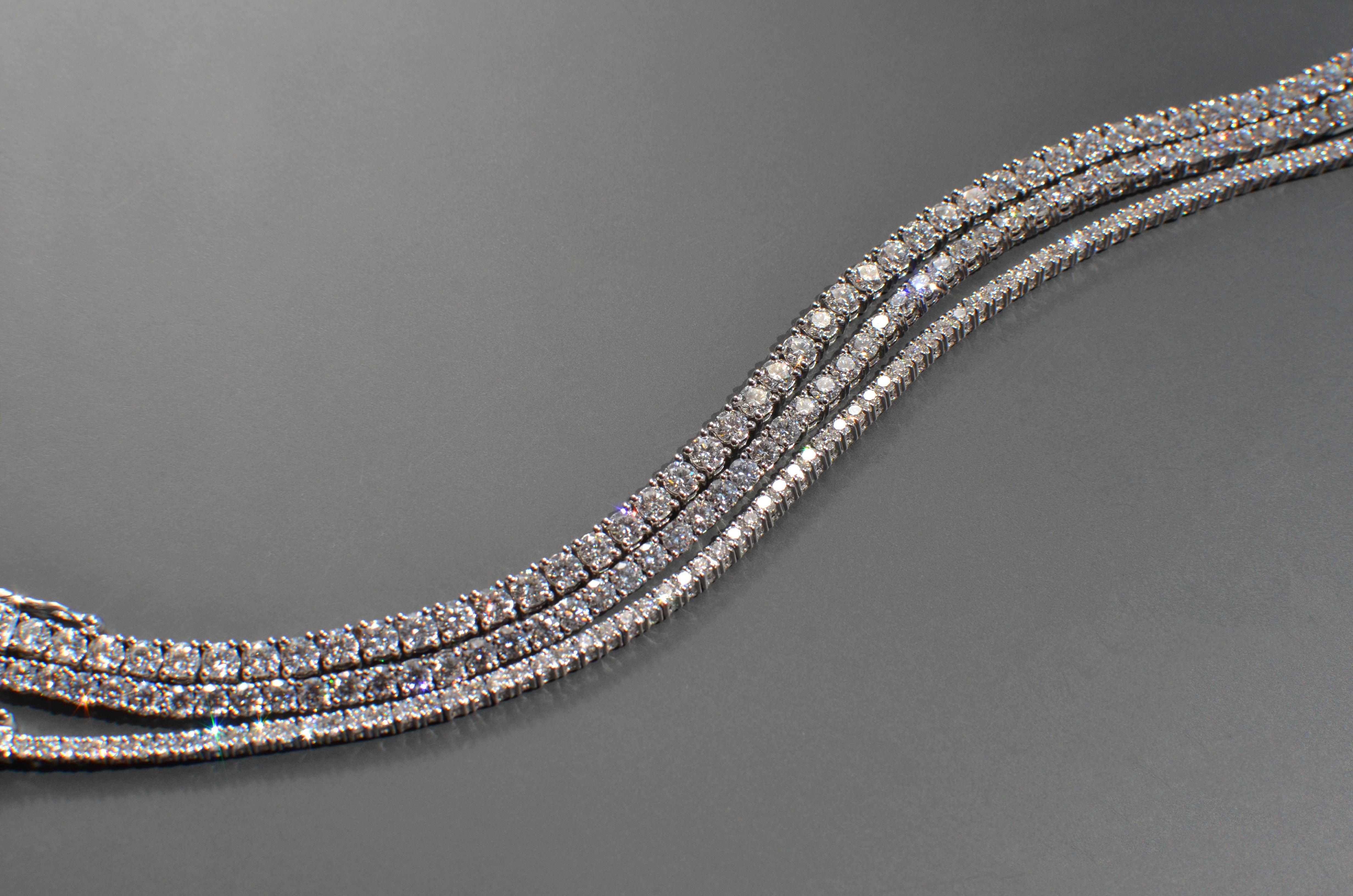 5 Carat Lab Grown Diamond Tennis Bracelet 14k White Gold E-F, VS1 1