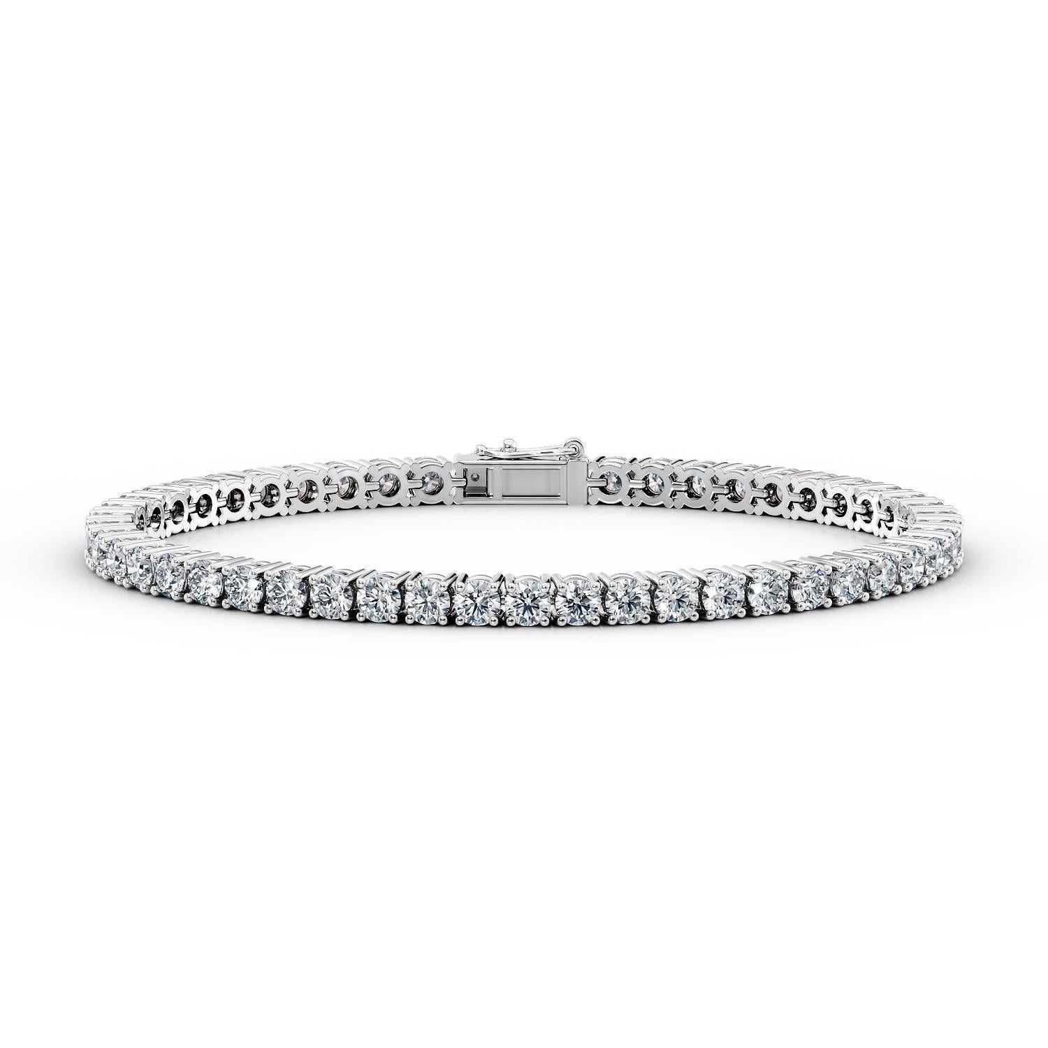 5 Carat Lab Grown Diamond Tennis Bracelet 14k White Gold E-F, VS1 3