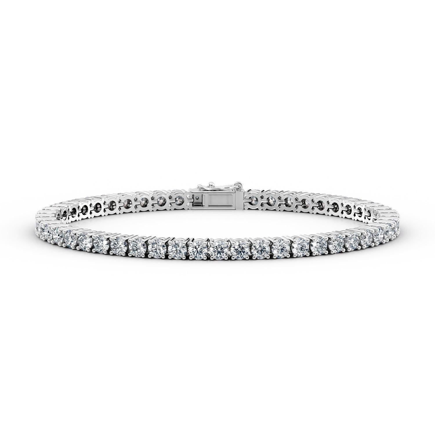 5 Carat Lab Grown Diamond Tennis Bracelet 14k White Gold E-F, VS1 4