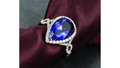 5 Carat Lab Sapphire Ring 10 Karat While Gold Filled