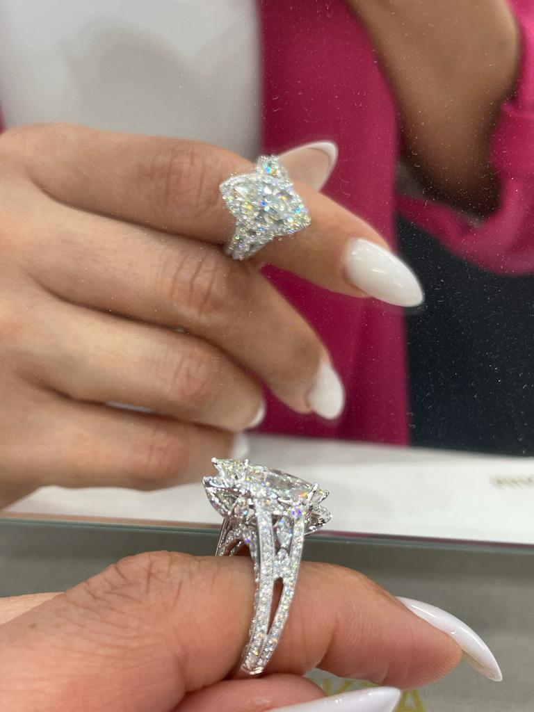 5 Carat Marquise Cut Diamond Engagement Ring Certified J IF In New Condition For Sale In New York, NY