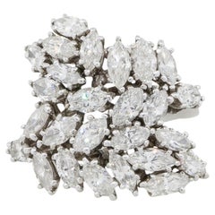 5 Carat Marquise Diamond Cluster Wide Ring Platinum in Stock