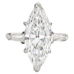 5 Carat Marquise Statement Brilliant White / D color SI  Diamond Ring