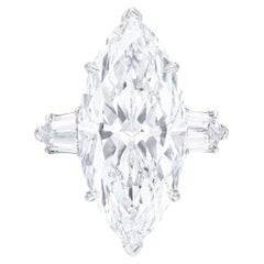 5 Carat Marquise Statement Brilliant White / F color VS 14K White Gold