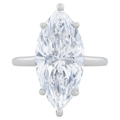 5 Carat Marquise Statement Type IIa Brilliant White / D color FL/IF Diamond Ring