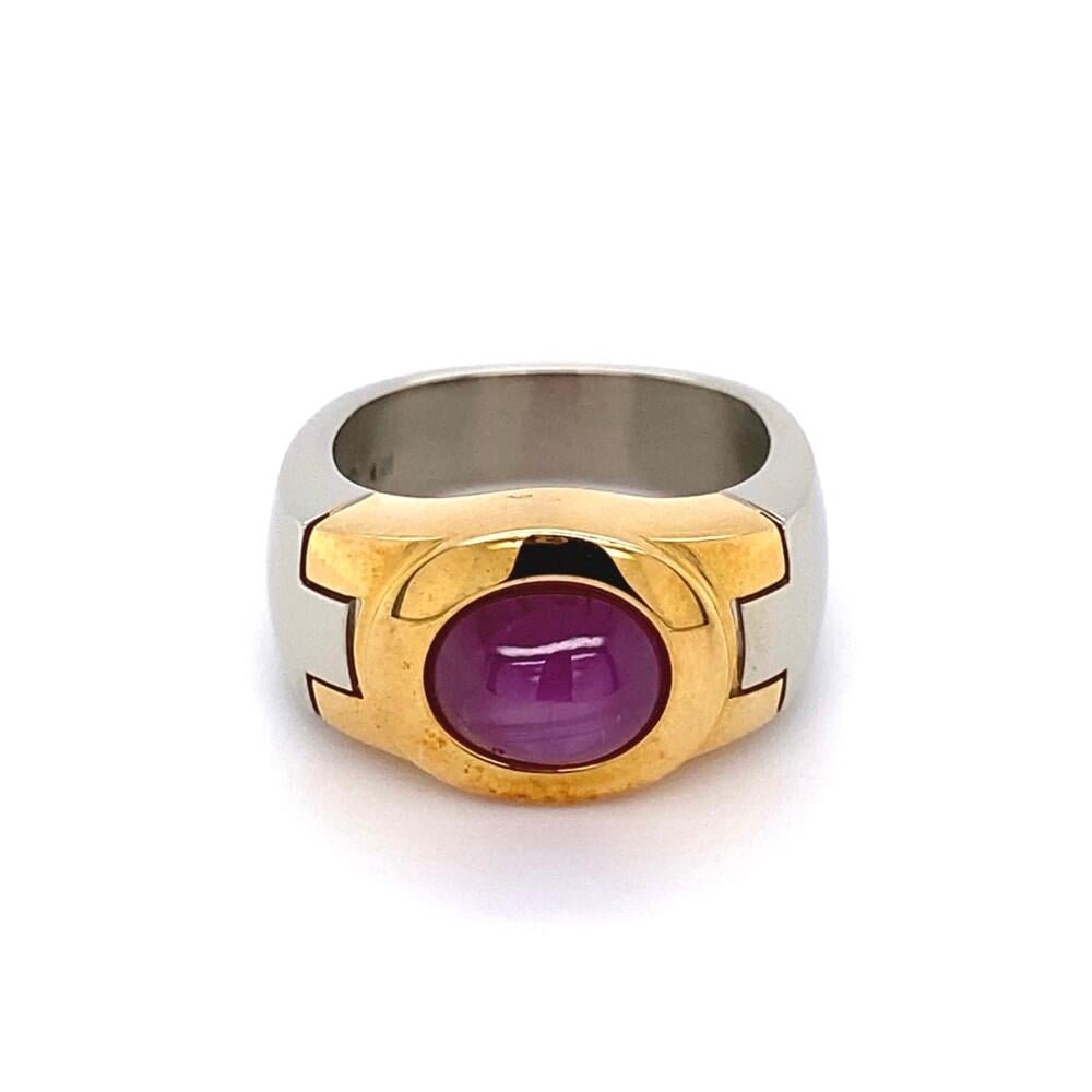 5 Carat No Heat Star Ruby GIA Men’s 2-Tone Gold Ring Estate Fine Jewelry 2
