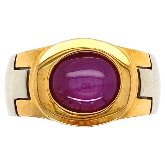 5 Carat No Heat Star Ruby GIA Men’s 2-Tone Gold Ring Estate Fine Jewelry