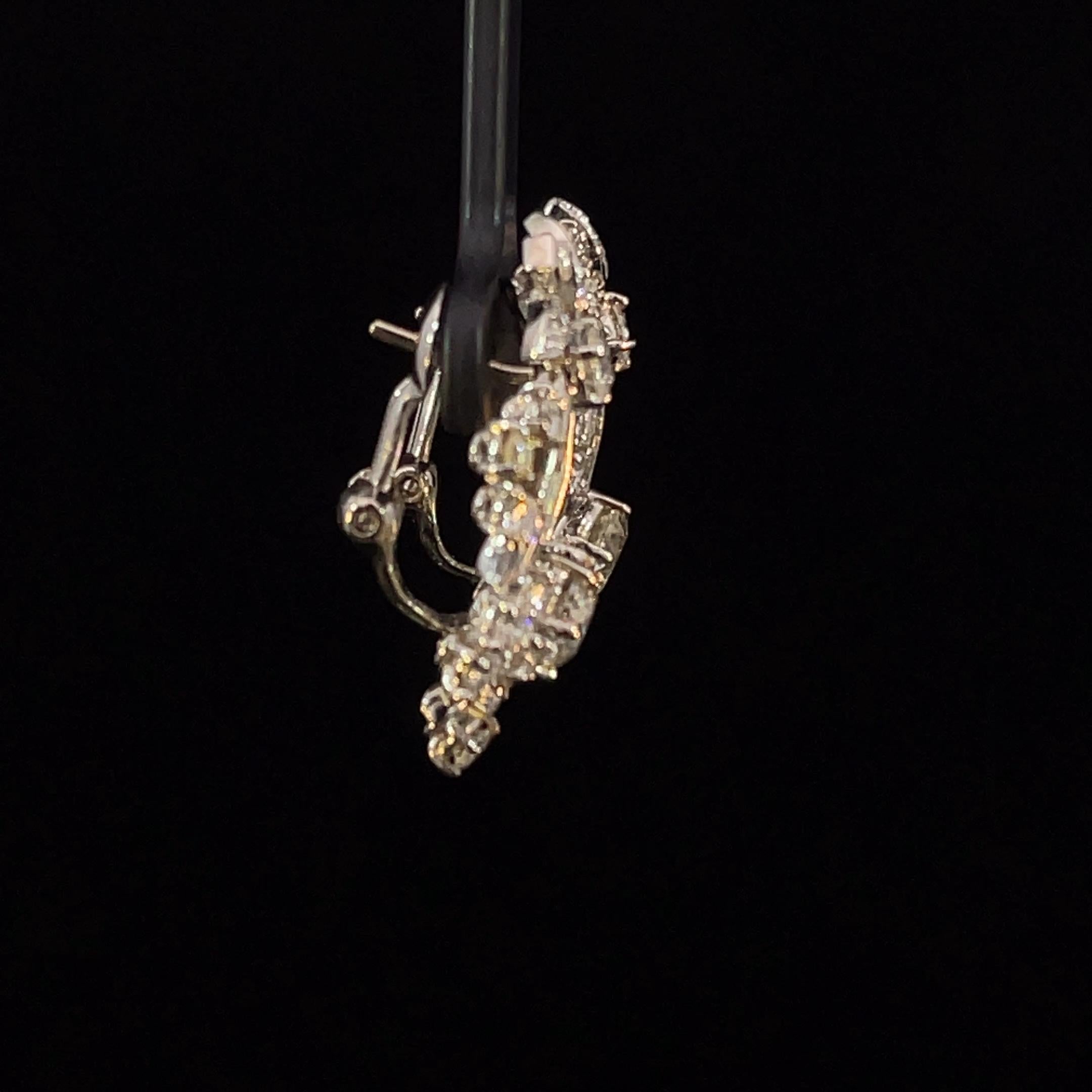 Boucle d'oreille pendante en diamant taille européenne 5 carats et diamant central 2 carats Neuf - En vente à New York, NY