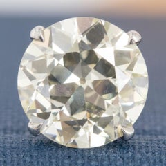 5 Carat Old European Cut Diamond Solitaire Stud Earrings