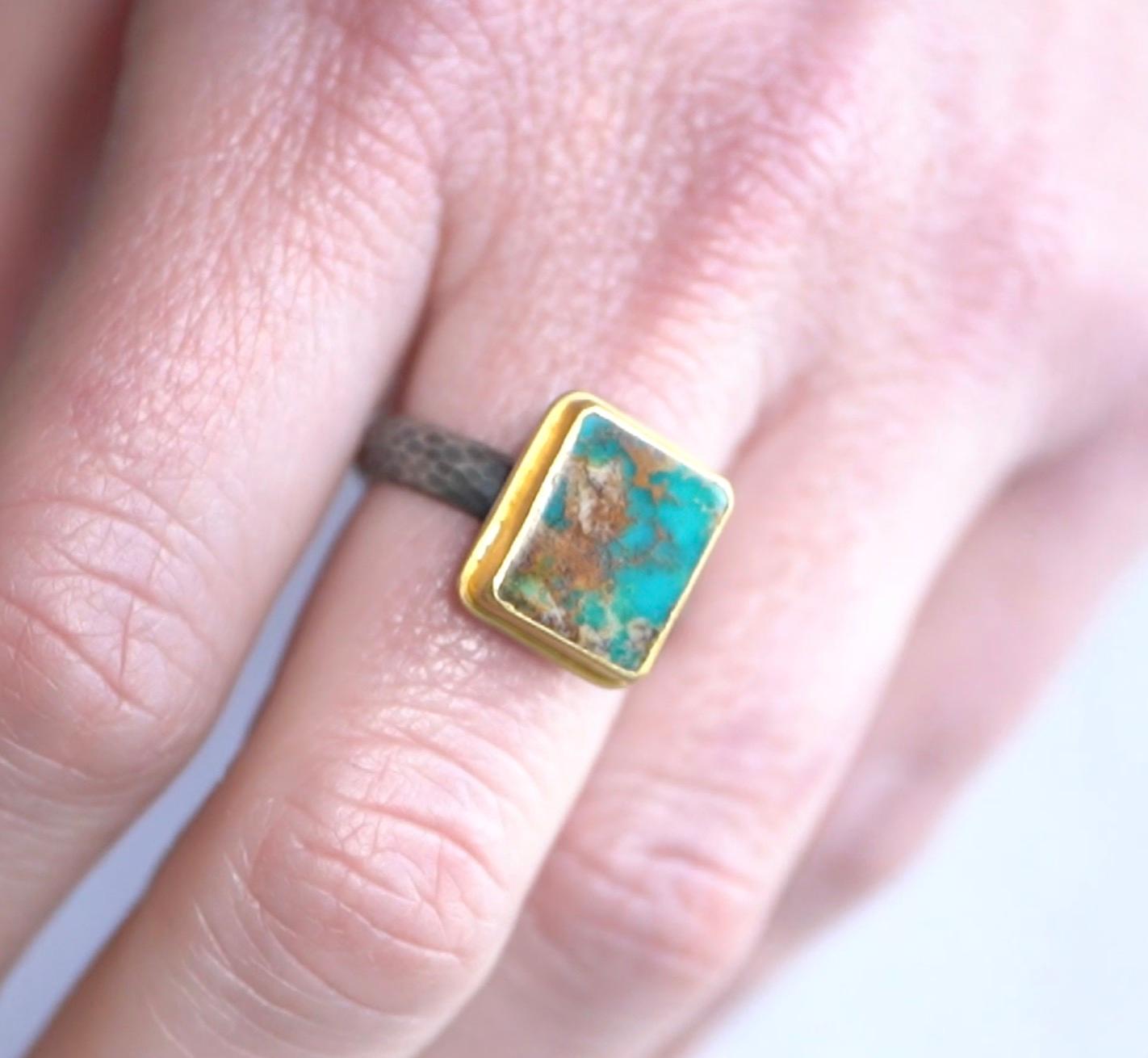 rectangular turquoise ring