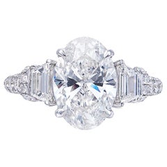 5 Carat Oval Cut Diamond Engagement Ring GIA Certified G VVS1