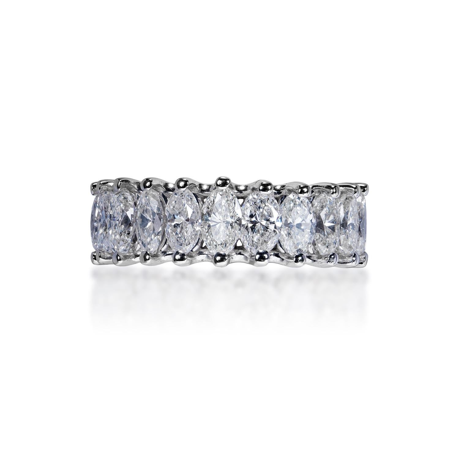 Eternity-Ring mit 5 Karat Diamanten im Ovalschliff, zertifiziert im Zustand „Neu“ im Angebot in New York, NY
