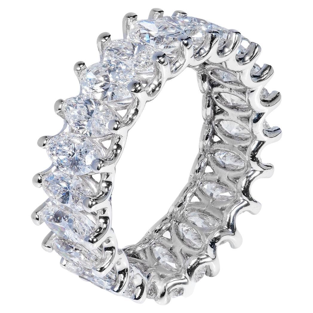 Eternity-Ring mit 5 Karat Diamanten im Ovalschliff, zertifiziert im Angebot