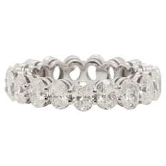 5 Carat Oval Diamond Eternity Band in 18k White Gold