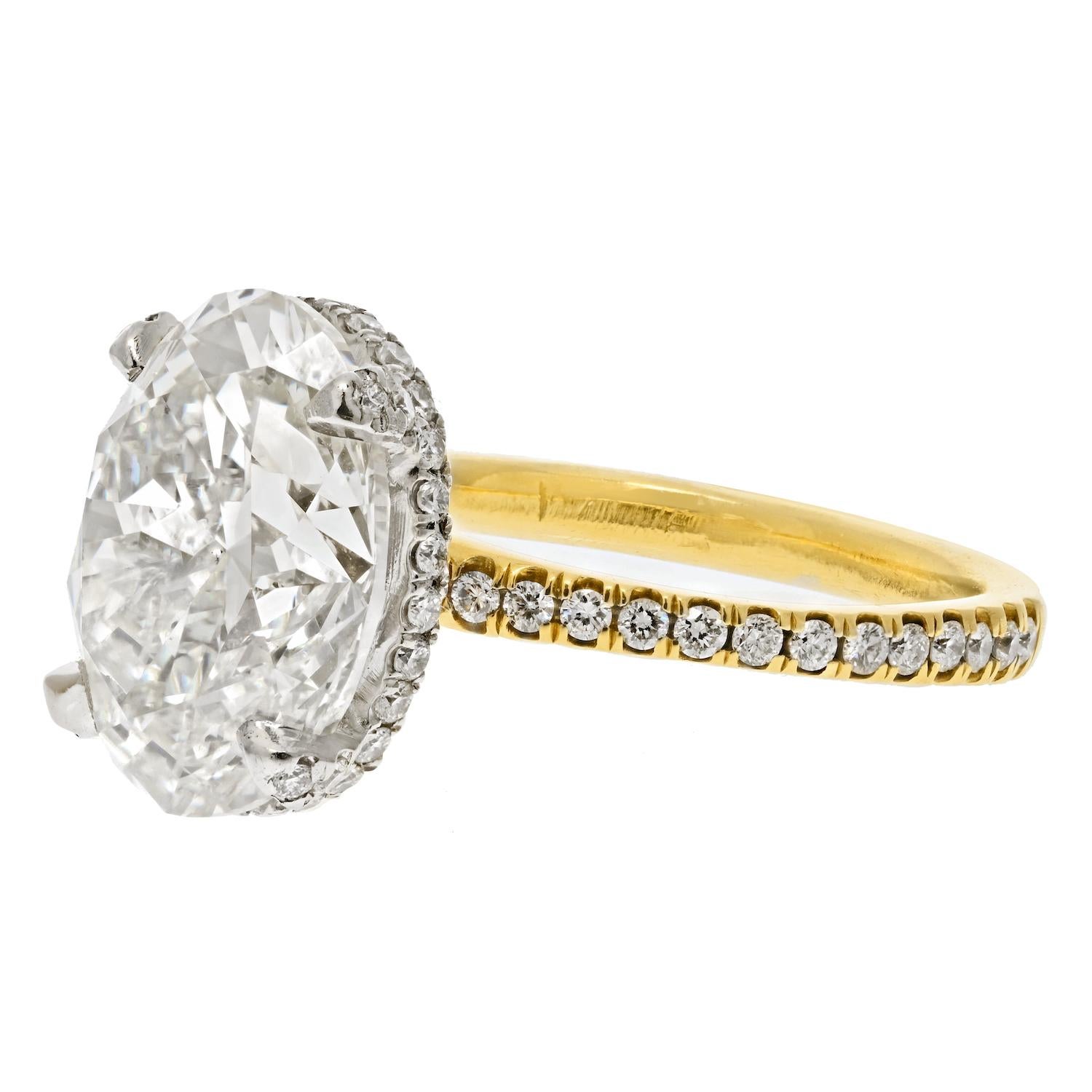 five carat oval diamond ring