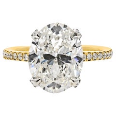 5 Carat Oval Diamond J/VS1 Hidden Halo Pave Engagement Ring