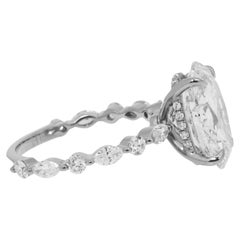 5 Carat Oval Diamond Ring Brilliant White 18K White Gold Timeless Brilliance