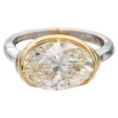 5 Carat Oval Statement Brilliant White / D color VVS 14K White Gold