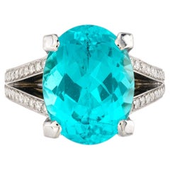 5 Carat Oval Statement Paraiba Blue 14K White Gold Timeless Brilliance
