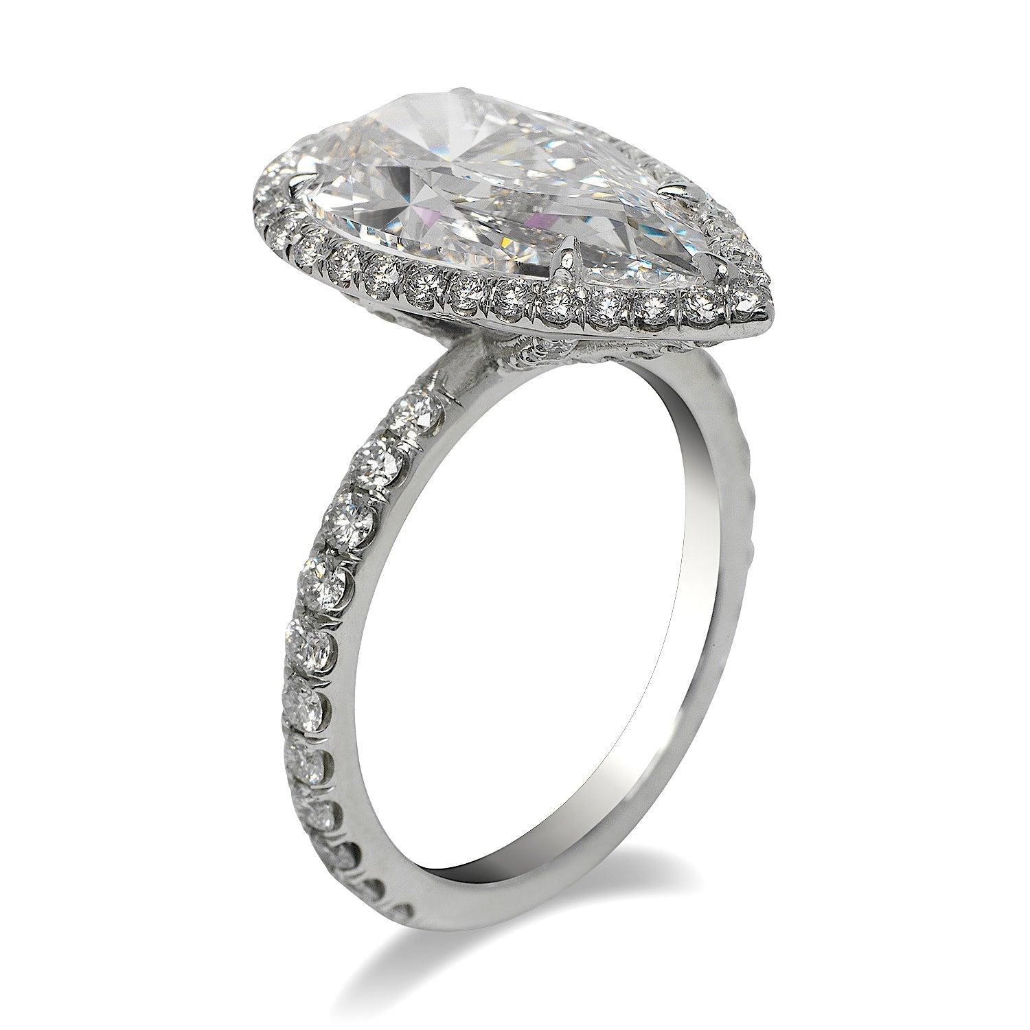 5 carat pear shaped diamond ring