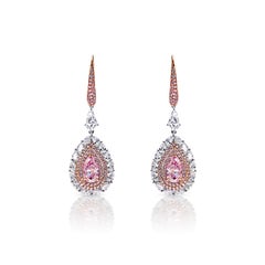 5 Carat Pear Shape Diamond Hanging Earrings GIA Certified LP FP VS1 - SI1