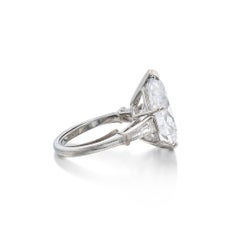 5 Carat Pear Statement Brilliant White  Radiant Elegance Diamond Ring