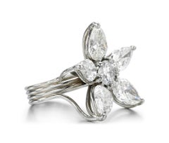 5 Carat Pear Statement Brilliant White  Gold Refined Grandeur Diamond Ring