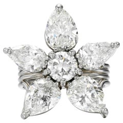 5 Carat Pear Statement Brilliant White  Gold Refined Grandeur Diamond Ring