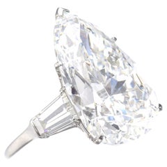 5 Carat Pear Statement Brilliant White / D color FL/IF 14K White Gold