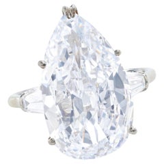 5 Carat Pear Statement Brilliant White / D color FL/IF 14K White Gold