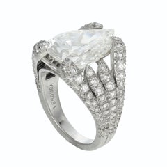 5 Carat Pear Statement Brilliant White VS Signature Sophistication Diamond Ring