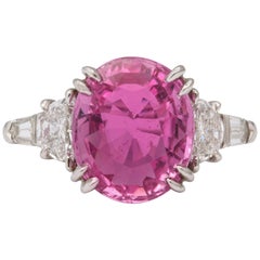 5 Carat Pink Sapphire and Diamond Ring