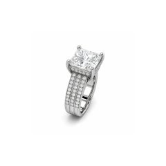5 Carat Princess Cut Diamond Ring F VVS GIA Platinum Bespoke British Hallmarked