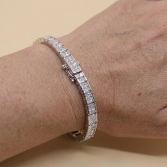 5 Carat Princess Cut Diamond Tennis Bracelet in 14k White Gold