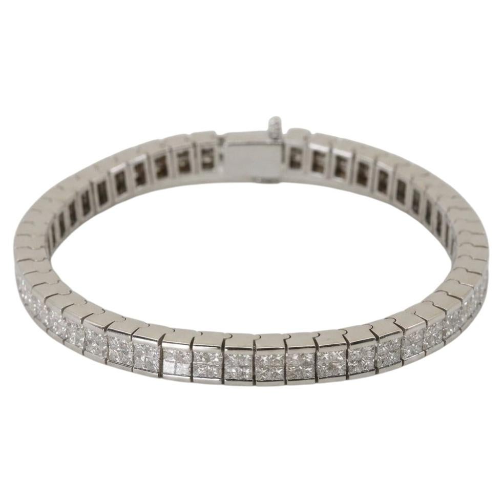 5 Carat Princess Cut Diamond Tennis Bracelet in 14k White Gold