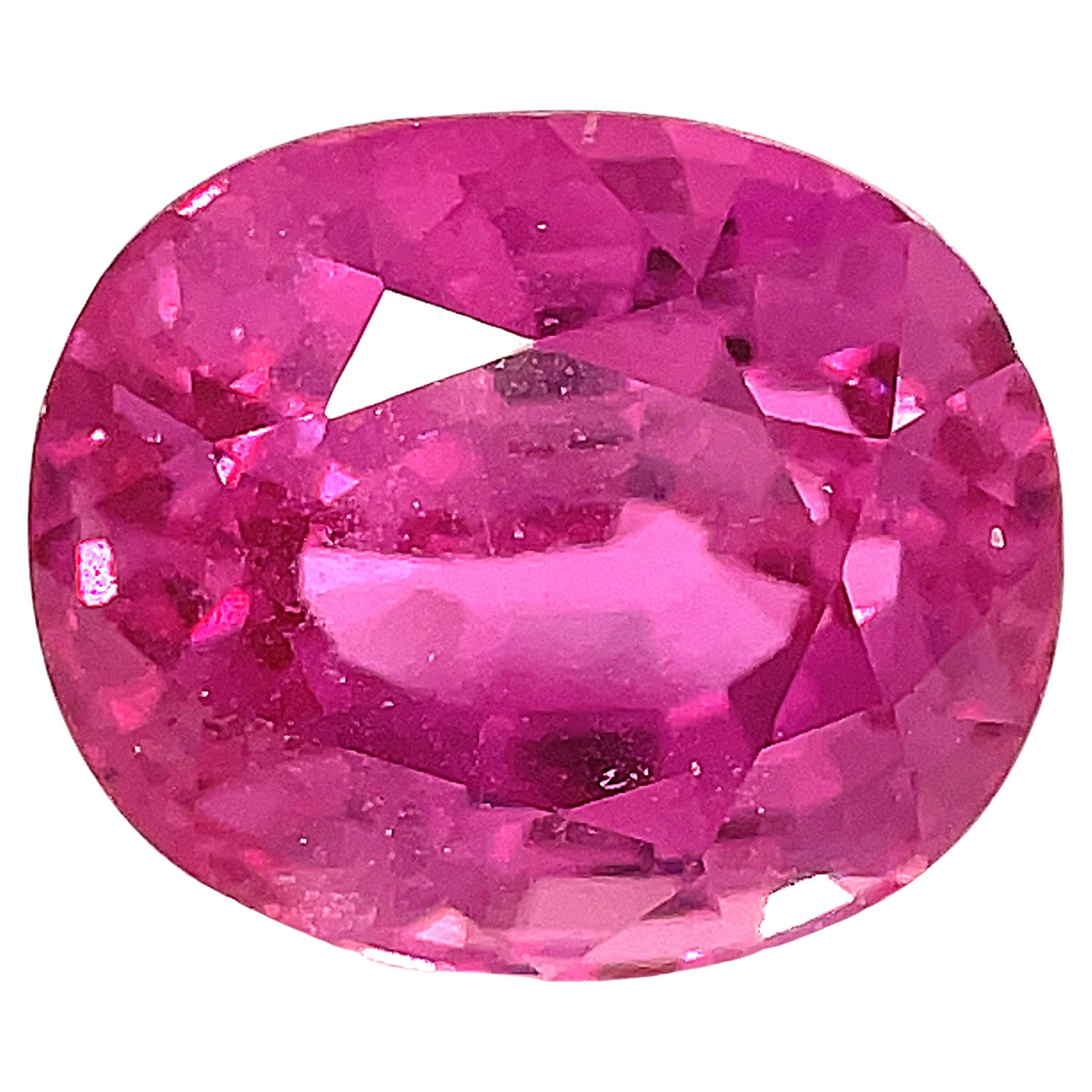 5.00 Carat Purple Pink Sapphire Oval, Unset Loose Gemstone, GIA Certified