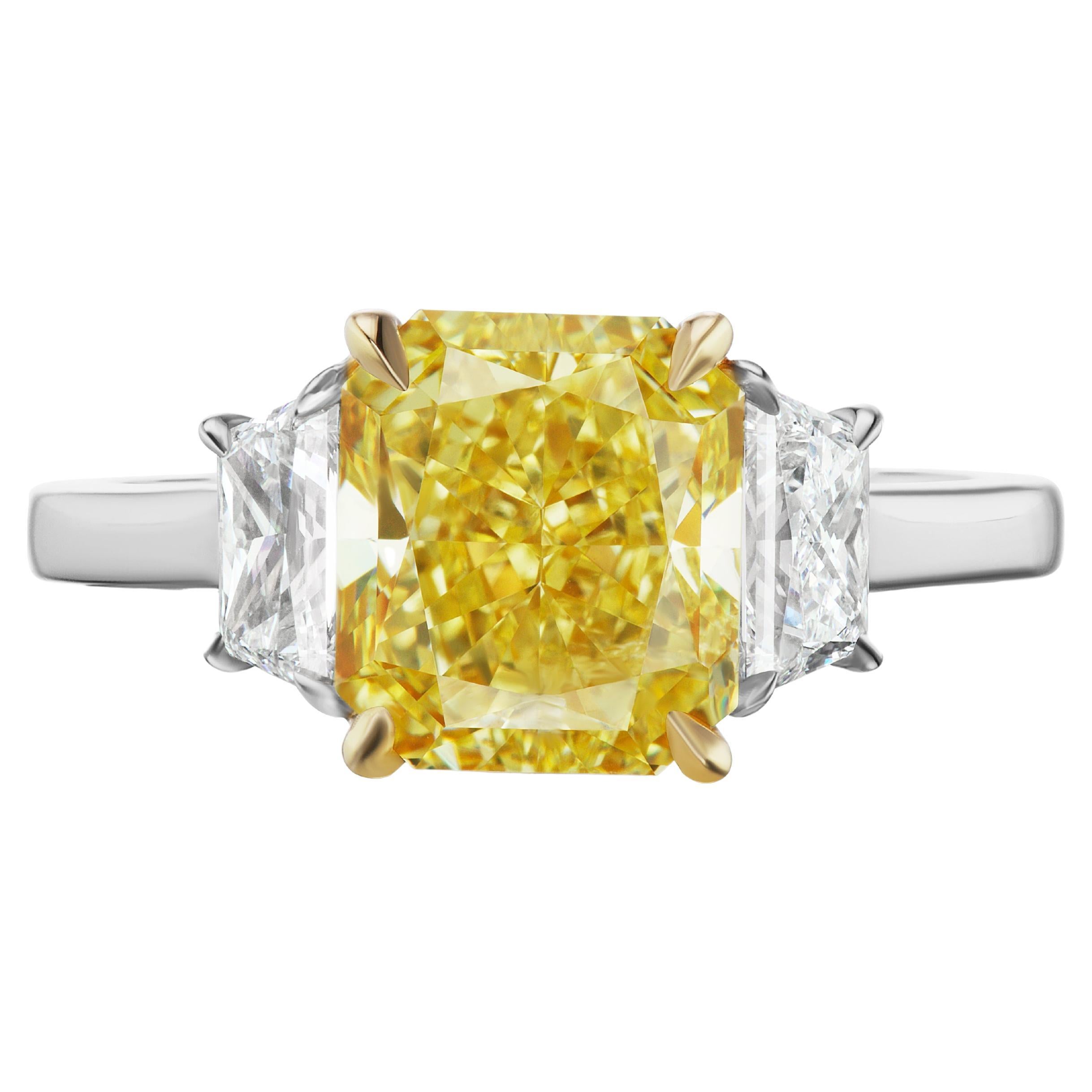 5.33 Carat Radiant-Cut Diamond Engagement Ring at 1stDibs