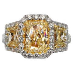 5 Carat Radiant Cut Diamond Engagement Ring GIA Certified