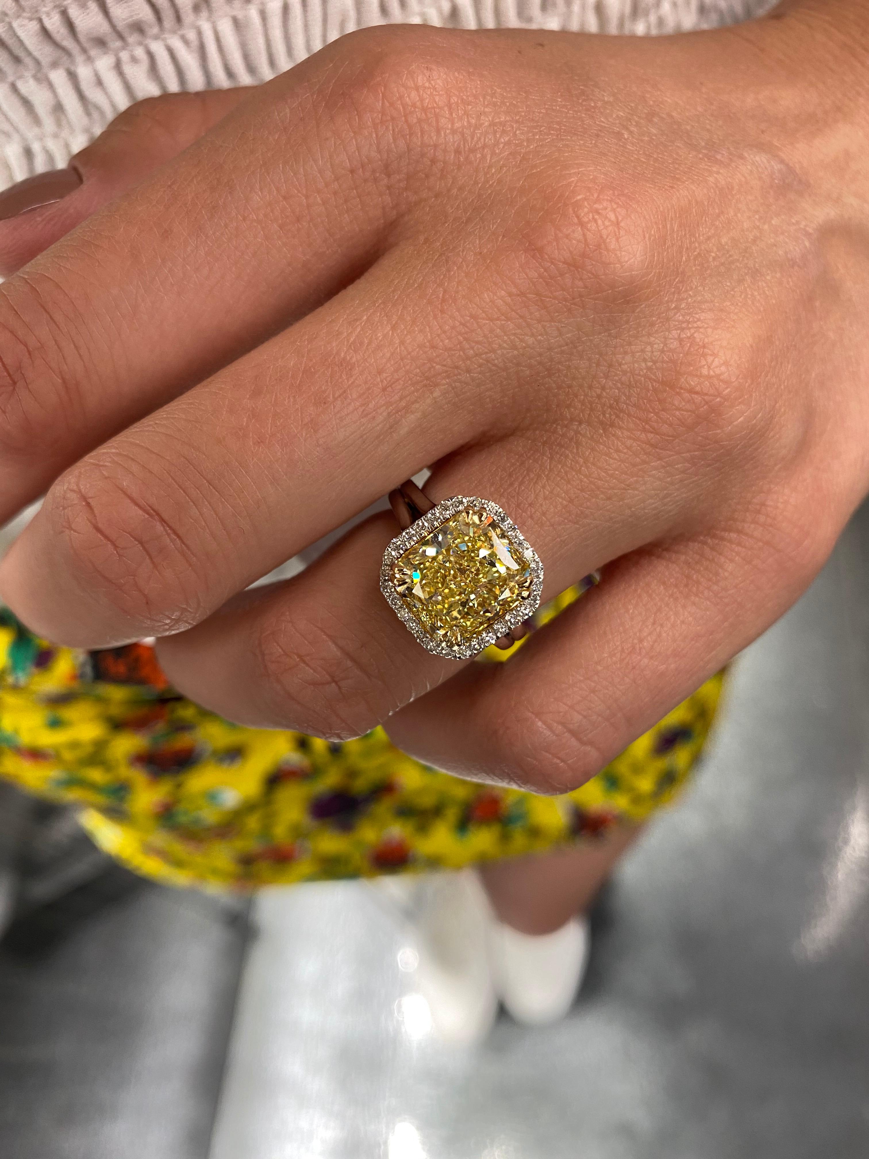 fancy yellow radiant cut diamond