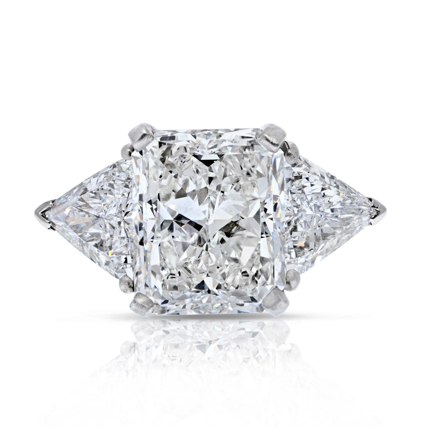 5 stone radiant cut diamond ring