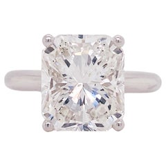 Verlobungsring, GIA strahlender 5 Karat Diamant Solitär Platin