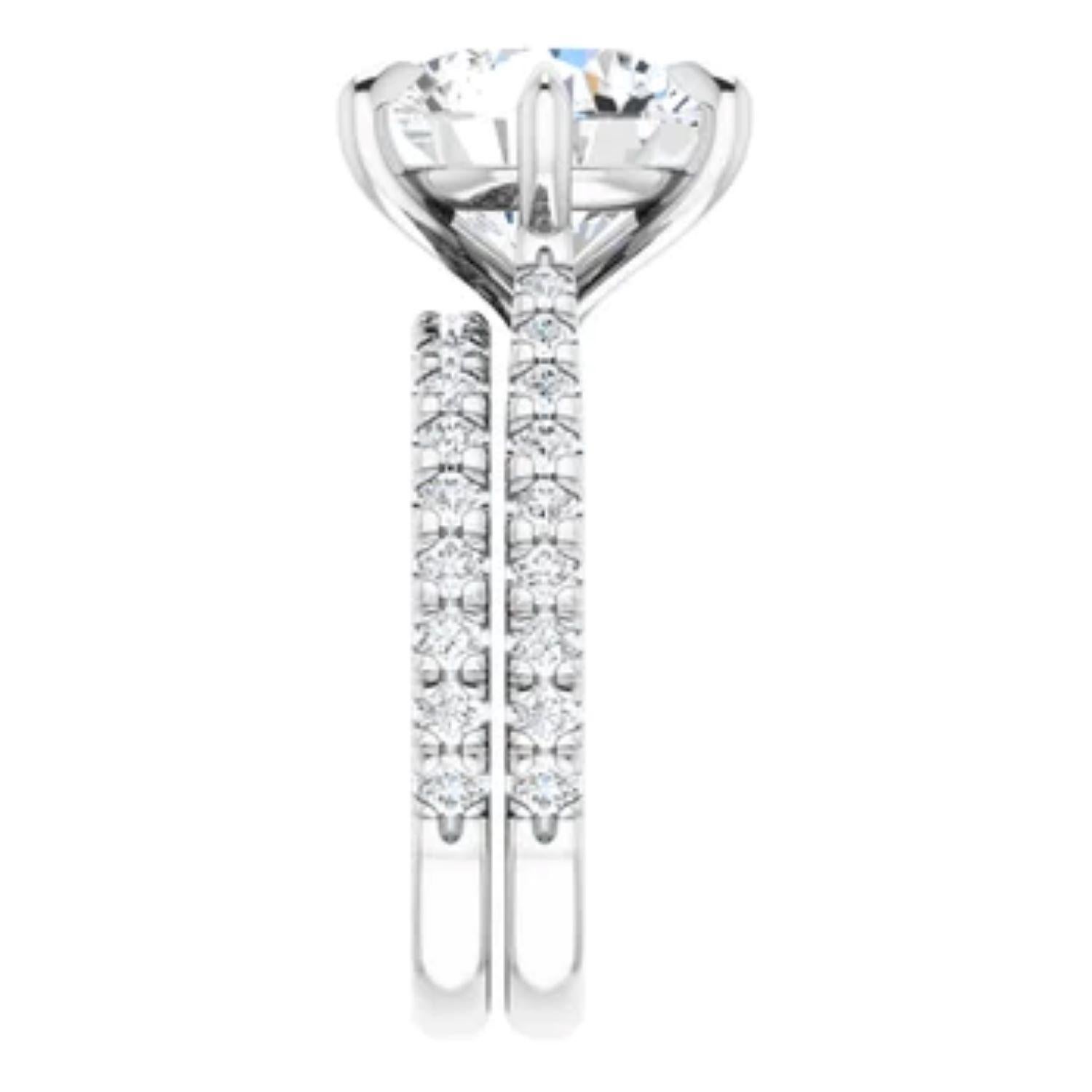 5 carat round accented engagement ring For Sale 3