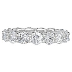 5 Carat Round Brilliant Band Brilliant White 18K Gold Refined Grandeur