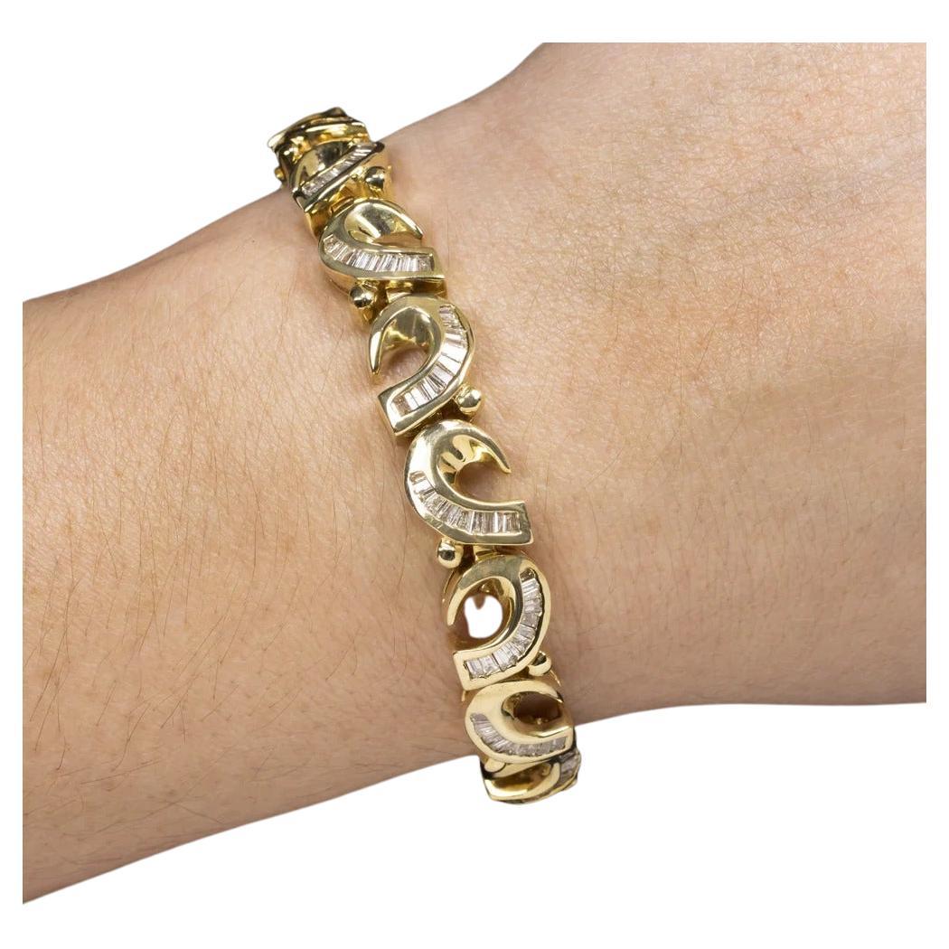 Bracelet en diamants taille brillant rond de 5 carats en vente