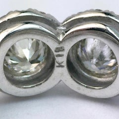 5 Carat Round Brilliant Diamond Halo Eternity Band in 18k White Gold