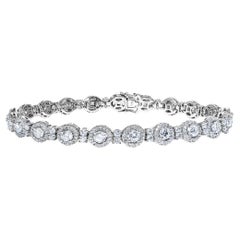 Bracelet à une rangée de diamants ronds et brillants de 5 carats certifiés